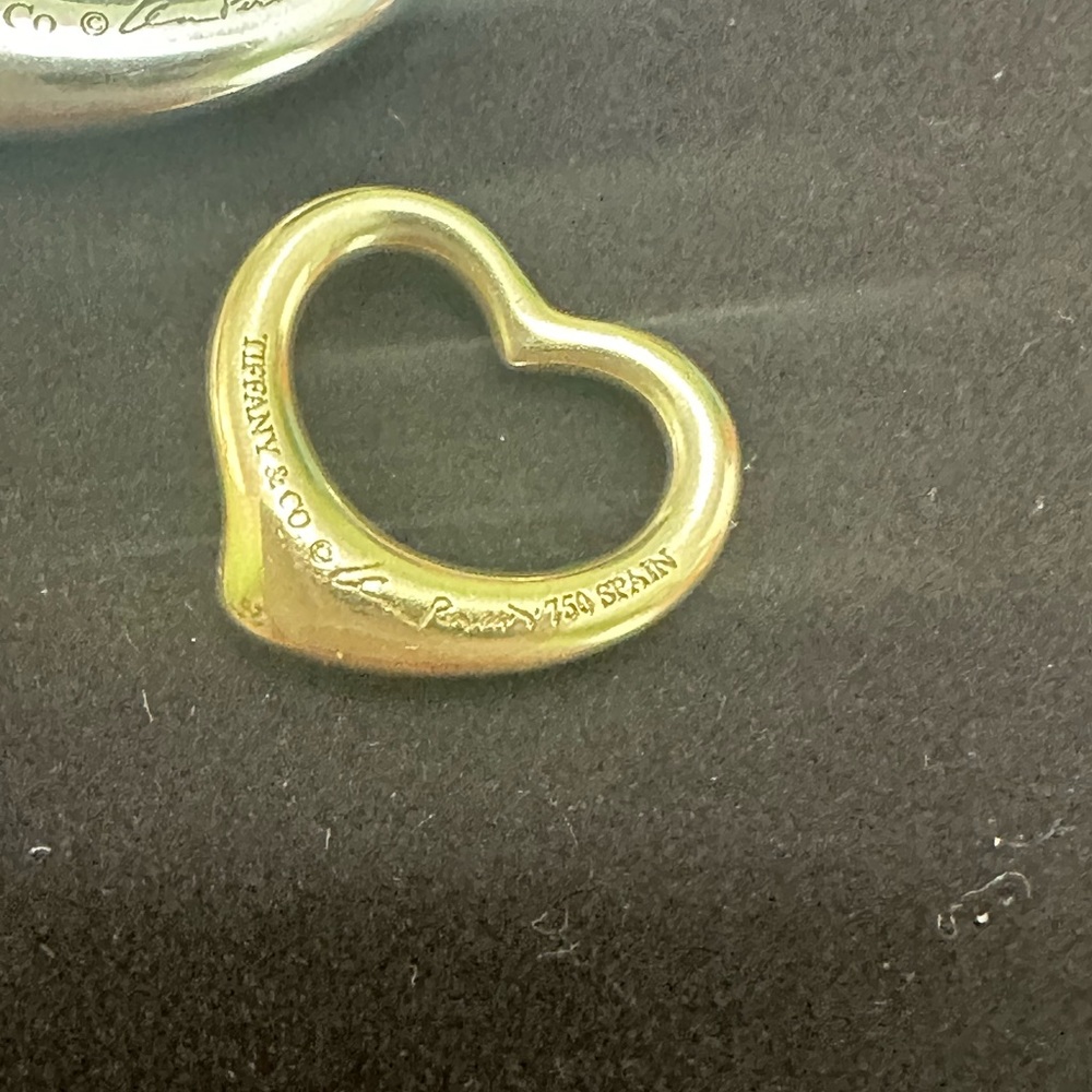 🩵 TIFFANY & CO 🩵OPEN HEART PENDANT STERLING SILVER AND 18K GOLD - Picture 13 of 14